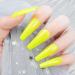 Jofay Fashion Fluorescent Yellow Long Coffin Press on Nails - 24pcs | Reusable Glossy False Nails with Glue for Women and Girls - Buy Online on GoSupps.com