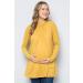Maternity Knit Sweater - High Neck Shawl Collar Tunic Top | Mustard, Size L | Made in USA - Buy Online on GoSupps.com