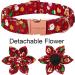 Aring Pet Christmas Dog Collar - Cute Santa Claus Design with Flower | Cotton Red Collar for Small Medium Large & XL Dogs - Perfect Holiday Accessory - Buy Online on GoSupps.com