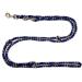 Dogeline Double Leash Practice Leash for medium dogs up to 45 kg over 39 colors very stable (2.40 m New York) 2.40 m black and gray-blue
