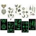 Glow in Dark Temporary Tattoos - Moon Sun Wolf Lion Designs (14 Sheets) - Buy Online on GoSupps.com