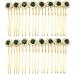 PRETTYLIFE Bridal Crystal Side Combs for Hair 2 Pieces Wedding Flower Alloy Rhinestone French Hair Pins Accessories for Women Girls (Dark Green)