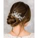 SWEETV Rhinestone Pearl Bridal Hair Comb Clip - Wedding Accessories for Bride Bridesmaid in Silver - Buy Online on GoSupps.com