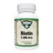 AlchePharma Biotin 5 000 mcg (5 mg) per Easy to Swallow Capsule *Free of Yeast Wheat Gluten and preservatives