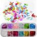 Holographic Nail Glitters Sequins Set - 4 Boxes | Butterfly, Heart, Alphabet, Star | Chunky Flakes for Nail Art, Craft, Makeup - Mixed Colors - Buy Online on GoSupps.com