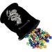 Large Dice Bag with 7 Complete Sets | Dragon DND Dice Bag & 49 Polyhedral Dice | Black Bag with Pockets - Buy Online on GoSupps.com