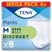 TENA Pants Discreet (Medium) - Protective pants for moderate bladder weakness / incontinence pack of 4 (32 disposable pants) M (32 pieces)