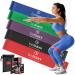 Fitness band Set - latex/fabric loop resistance resistance tapes + training book |Gymnastics band Fitness Sport Workout strength training band elastic |Booty training band sports band Miniband Yoga latex - 5 Set