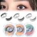 DSLONG Self Adhesive Eyelashes No Glue Needed Natural Look Wispy Cat Eye Fake Eyelashes 3 Styles With 3pcs Self Adhesive Eyelashes Strips Reuseable (A-3D multi-layer natural)