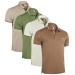 Albert Morris Men's Striped Short Sleeve Polo Shirt 4 Pack L Valor