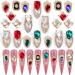 Cadeya Nail Charms  22 Pcs Nail Rhinestones Gems Jewels Crystal AB Diamonds for 3D Nails Art Decoration Accessories (Gold Alloy)