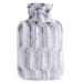 samply Hot Water Bottle with Luxury Cosy Faux Fur Cover 2L Hot Water Bag for Hand Feet Warmer Neck and Shoulder Pain Relief Navy Blue