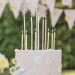Ginger Ray Floral Pastel Cake Candles with Holders 12-Pack Tall Candles