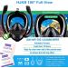 HJKB Full Face Snorkel Mask with Anti-Fog Wipes | 180 Panoramic HD View | Anti-Leak Dry Top Set for Adults & Kids | Black Large-X-Large - Buy Online on GoSupps.com