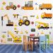 Glow in The Dark Construction Vehicles Wall Stickers - Transport Cars Theme Fluorescent Decals for Kids Bedroom Nursery - Buy Online on GoSupps.com