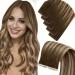 Laavoo real hair tape in extensions blond ombre brown hair extensions virgin real hair balayage dark brown injection tapes extensions real hair 60cm long 5pcs 12.5g #4/27/4 60cm virgin-5PCs 1.7 #4/27/4