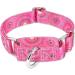 Adjustable Heavy-Duty Martingale Dog Collars - Soft Glitter Candy Pink for Large & Small Dogs (2.5cm Wide) - Buy Online on GoSupps.com