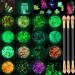 15 Colors Glow in The Dark Face Body Glitter Gel  Holographic Iridescent Chunky Glitter for Women  UV Black Light Glitter for Body/Face/Hair/Eyeshadow/Nail  Glitter Makeup for Carnival Party (Set B)