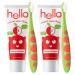 hello Natural Apple Flavored Training Toothpaste and Toddler Bundle 2 Pack, for Kids Age 2 Months to 3 Years, Safe to Swallow for Baby and Infants, Vegan, SLS Free, Gluten Free 2 pastes + 2 brushes