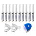 10 syringes of Non-peroxide teeth whitening gel and a LED Light to speed up the chemical reaction of the gel.