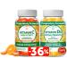 Lunakai Vitamin C and Vitamin D3 Gummies Bundle - 300mg Organic Non-GMO Vegan Chewable Gummy - Immunity Bone and Mood Support Supplement for Adults