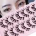 JIMIRE Clusters Wispy Lashes Extensions Natural Look Fluffy Faux Mink Eyelashes 8-15MM 3D DIY Strip Eyelash Extensions Individuals Lashes Multipack
