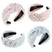 QIANXUAN Fashion White Pearl Wide Headbands for Women - 2 Pack Top Knot Headbands - Buy Online on GoSupps.com