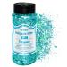 Hemoer holographic chunky glitter turquoise 100g chunky sequins glitter craft glitter for resin face nail body handicrafts slime festival party glitter powder for nails glitter