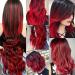 Colored Hair Extensions Clip In for Girls 22 Inch Colorful Straight Hair Extensions for Party Highlights Hair Accessories Hair Pieces for Women(10 PCS Red) 10pcs-Red - Buy Online on GoSupps.com