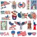 Ooopsiun 4th of July Temporary Tattoos - 11 Sheets Patriotic Temporary Tattoos American Flag Independence Day Tattoos