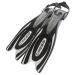 Cressi Adult Powerful Efficient Open Heel Scuba Diving Fins | Frog Plus: made in Italy Black/Silver L/XL | US Mens' 10/13 | US Lady 11/14 | EU 44/47