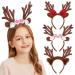 Lurrose Christmas reindeer headband Christmas holy headgear glitter reindeer hair -ready deer antlead for Christmas costume party 3 pieces