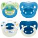 Nuk Signature Day & Night Baby Casing |18-36 months |Calms 95 % of the babies |BPA-free silicone pacifier in heart shape |Lights up in the dark |Stars |4 pieces of blue 18m+