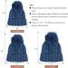 XIAOHAWANG Winter Knit Hat for Baby Boys and Girls | Pompom Cap 0-3 Years | Black+Blue - Buy Online on GoSupps.com