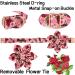 Unique Style Paws Flower Dog Collar - Red Pink Peony Cotton Collar for Girls - Comfortable & Durable with Metal Buckle - Size M (Neck 13.5-22in) - Buy Online on GoSupps.com
