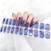 22PCS Semi Cured Gel Nails Strips Self-Adhesive Full Wraps Gel Nail Polish Stickers Long Lasting Gel Nail Stickers with Soft Glossy Gel Finish Blue Starry Night Design French Manicure Stickers Blue Starry Sky
