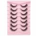 Milllruez False Eyelashes Cat Eye Natural Look - 7 Pairs Pack, Fluffy Faux Mink, Volume Spiky, Clear Band - Wispy & Wet Look Lashes - Buy Online on GoSupps.com