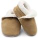 Dotty Fish Suede Baby Slippers | Warm Fleece Lined | Non-Slip Soft Sole | Boys Girls 3-4 Years | Tan - Buy Online on GoSupps.com