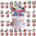 Kitty Birthday Party Cake Topper 37Pcs Hello Cat Kitty-themed Birthday Party Supplies Cupcake Decorations for Kids