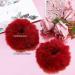 PROUSKY 2 Pieces Plush Faux Rabbit Fur Hair Ties Furling Pompoms Artificial Fur Hair Bobbles Elastic Hair Band Rope Wristband Ponytail Accessories (Wine red) - Buy Online on GoSupps.com