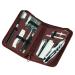 Royce Leather Travel and Grooming Toiletry Kit with Stainless Steel Implements Tan One Size
