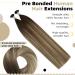 Ugeat 40cm Balayage Hair Extensions Real Hair Flat Tip Keratin Bondings | Dark Brown & Ash Blond | 50 Strands 50g #4/18/4 | Buy Internationally! - Buy Online on GoSupps.com