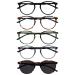 Opulize Met 5 Series Pack Reading glasses with sun readers Round Black Brown Green Gray Men Women Rrrrs60-12672 +2.50 black / brown / green / gray / brown +2.50 diopters