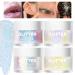 4pcs Body Gel Glitter Set 4 Colors Holographic Chunky Glitter Liquid Golden Sparkling Pink Neon Violet Blue Glitter Cosmetic for Body Face Hair Nails