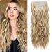 Reecho clip in Extensions 4PC Blond Hair Extensions Clip in hair extensions 60 cm thick long beach shafts hair parts - medium blonde with blonde highlights