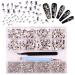 3320Pcs White Nail Art Rhinestones Crystal HOINCO 3D Rhinestones Gems Jewels Diamond 24 Types of 320 Diamonds + 3000 Round Beads Crystals 3D Flat Back Gemstones for Nail DIY Crafts with Tweezers Pen