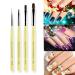 Beaute Galleria 4-Piece UV Gel Nail Art Brush Set for Detailed Nail Designs - Pro Flat, Carved, Detailer, Round Brushes - Buy Online on GoSupps.com