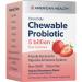 American Health Once Daily Chewable Probiotic Natural Strawberry 50 Billion CFU 60 Chewable Tablets