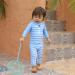 weVSwe Baby Boy Swimsuit UPF 50+ Sun Protection Rash Guard Swimwear | Blue Stripes 6-12 Months - Buy Online on GoSupps.com