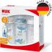 NUK First Choice+ Baby Bottles Set | Temperature Control | Anti Colic Vent | 300ml | BPA-Free | Safari Animals (Blue) | 3 Pack - Buy Online on GoSupps.com
